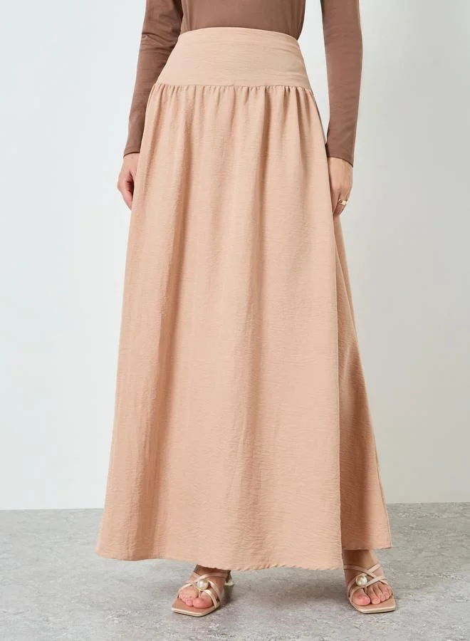 Women Beige A-Line Maxi Skirt